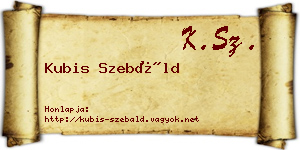 Kubis Szebáld névjegykártya
